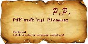 Pöstényi Piramusz névjegykártya